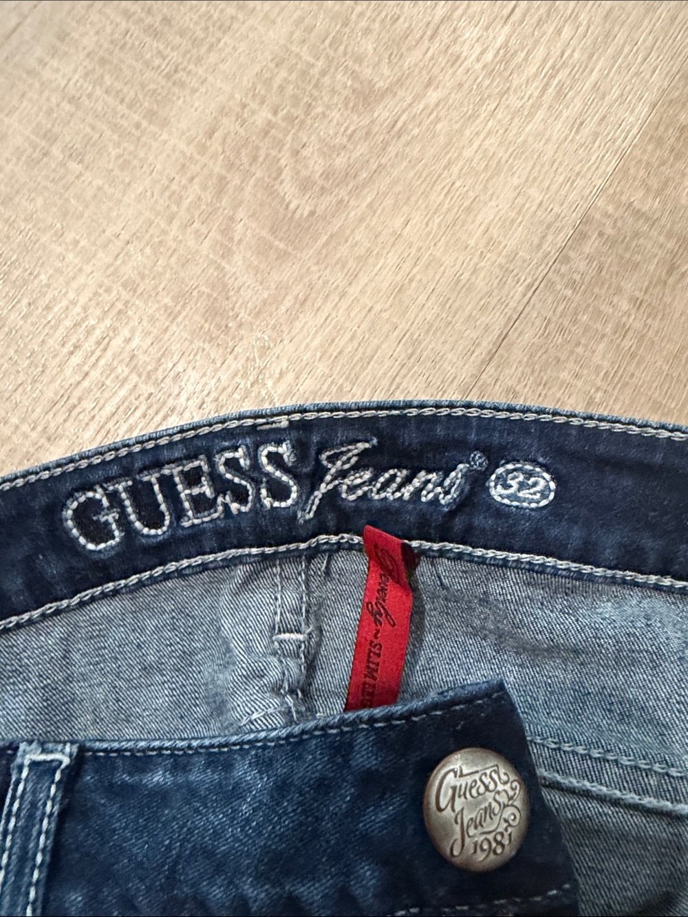 Guess Denim Jeans with Red Accent - Dark Blue - Picture 2 of 6